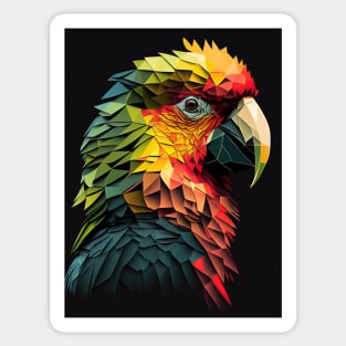 Triangle Parrot - Abstract polygon animal face staring Sticker